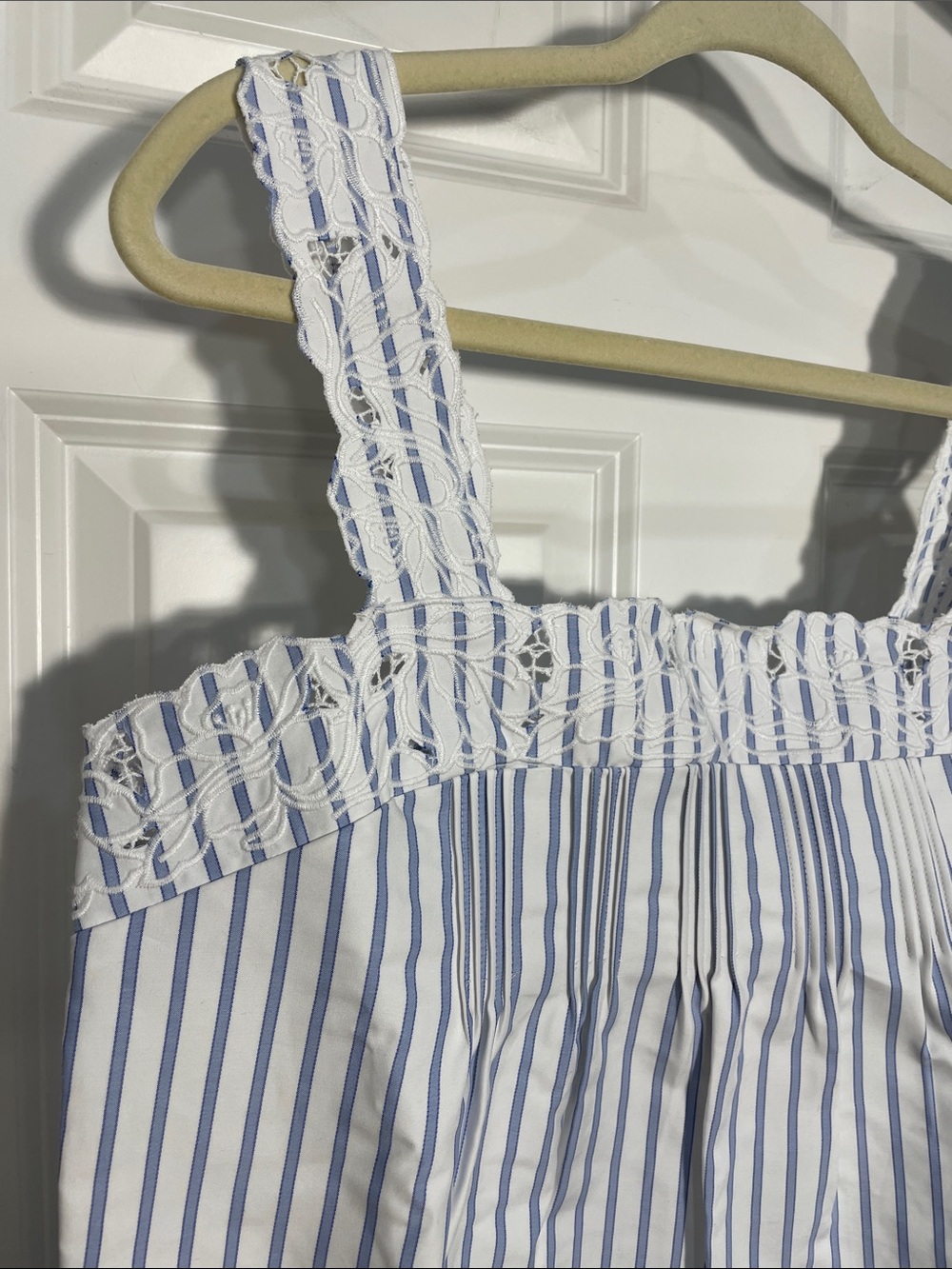 J. Crew Ondine Mini Dress Medium Striped Embroidered Double Cotton Poplin